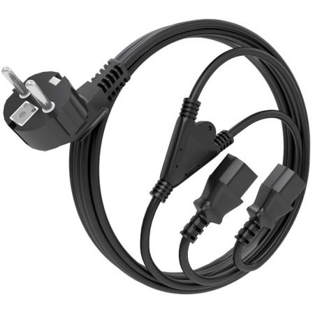 Aisens Cable de Alimentación CPU CEE7/7 a 2x C13 Hembra Negro 1.8m